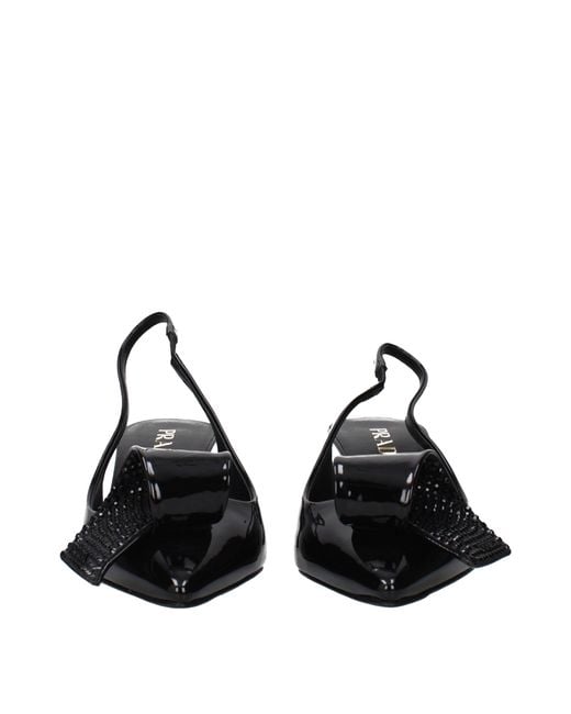 Prada Black Leather Stiletto Heel Sandals