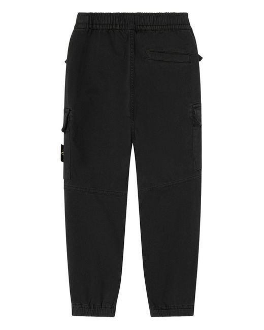 Stone Island Black Trousers Junior Cotton; Elastane for men