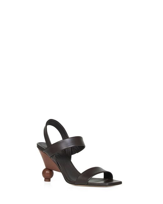 Weekend by Maxmara White Leather Sandals Wkaaffetto Dark