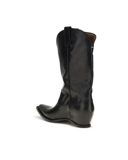 Maison Margiela Black Calf Leather Bos Taurus Boots for men