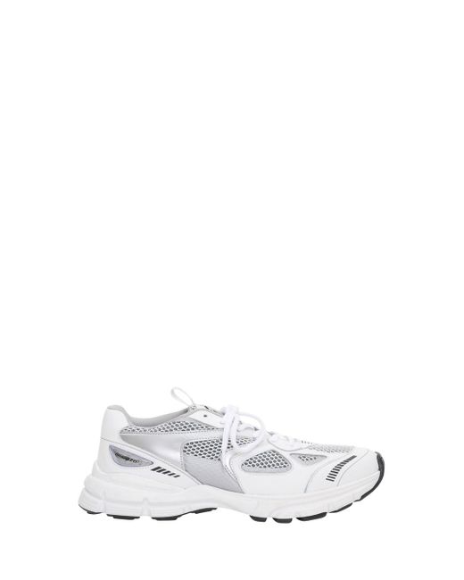 Axel Arigato White 'marathon Runner' Silver And Sneakers Wth Logo In Leather Blend Man for men
