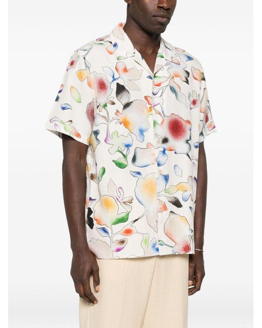 Paul Smith White Printed Shirt for men