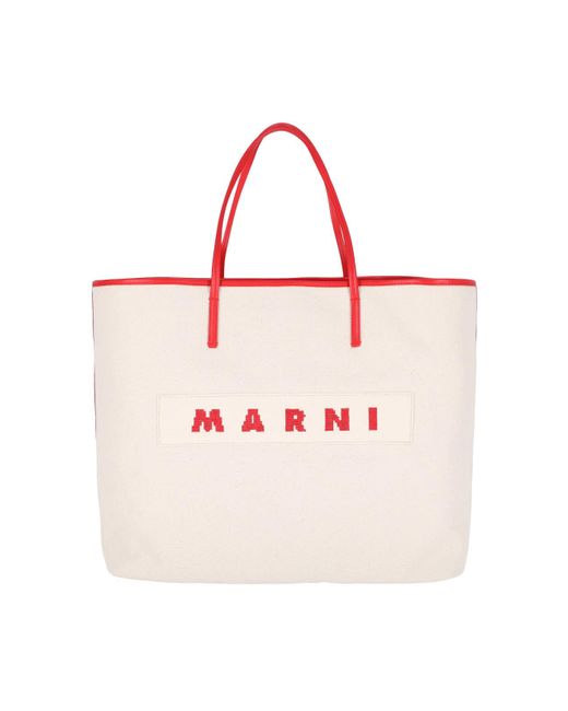 Marni Pink Logo Tote Bag