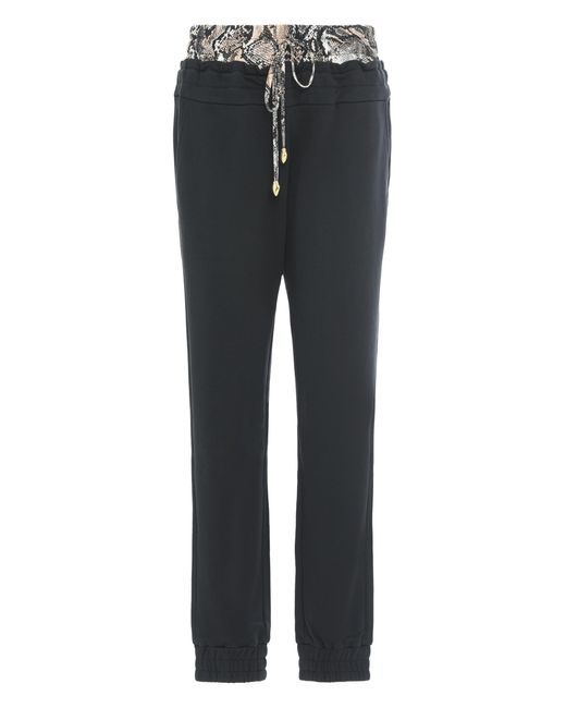 Just Cavalli Black Cotton Jogger Pants Track