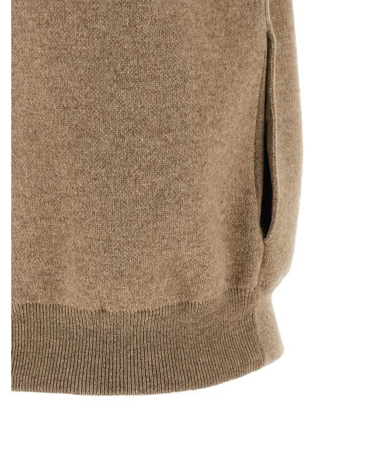 Brunello Cucinelli Brown Cashmere Sleeveless Jacket Clothing