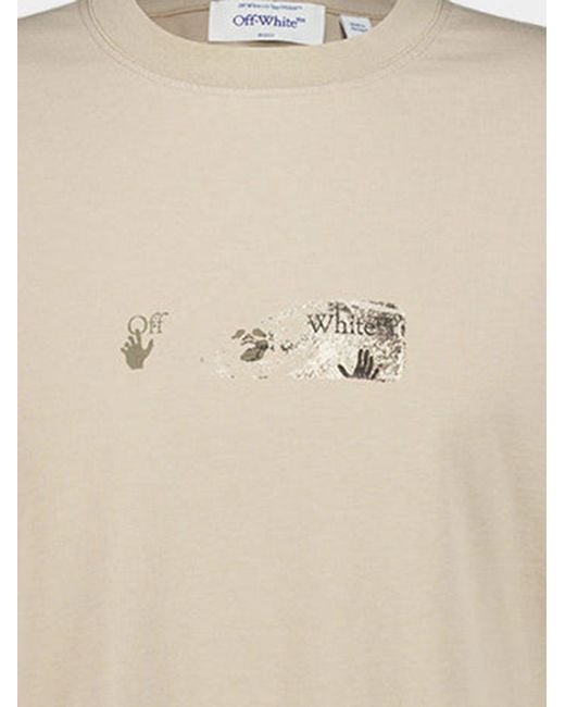Off-White c/o Virgil Abloh Natural T-Shirt Spices Arrow Cotton T-Shirts for men