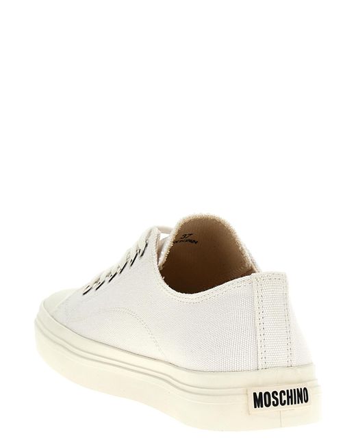 Moschino White Canvas Sneakers
