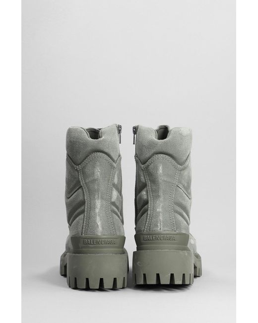 Balenciaga Combat Strike Combat Boots In Cotton in Gray for  display picture 1