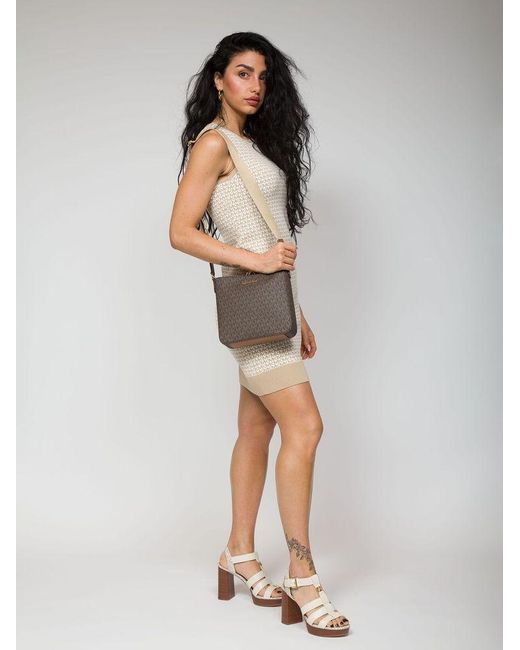 Michael Kors Brown Crossbody Bag 89.Coated Canvas Crossbody-Bags