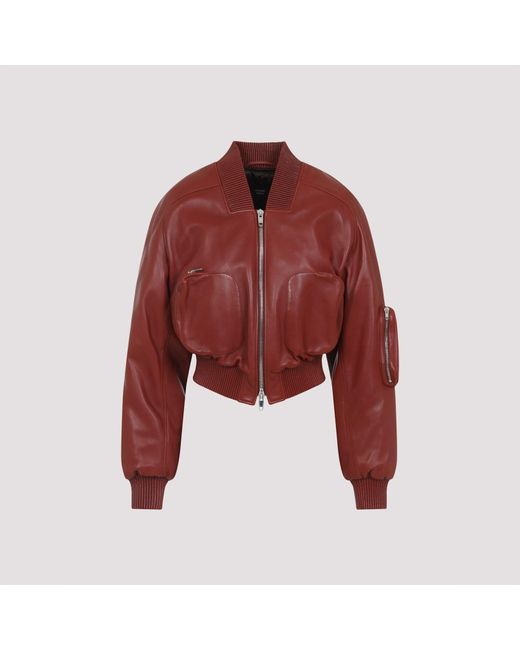 Phoebe Philo Red Pocket Bomber Jacket