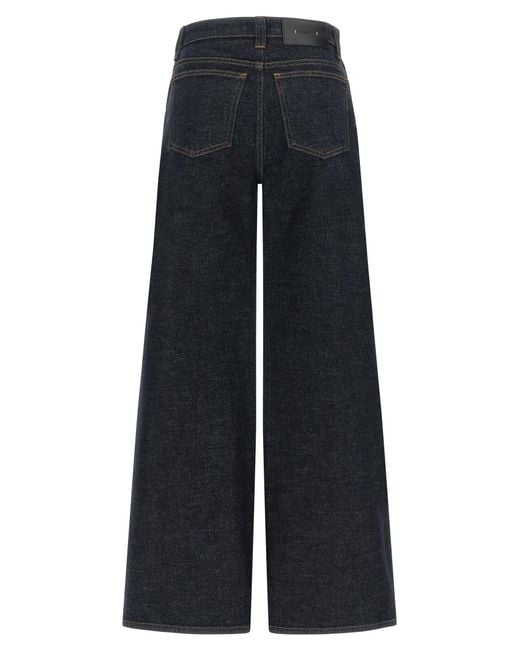 Khaite Blue Cotton Flared Jeans Clothing