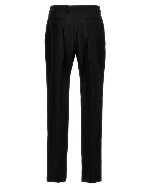 Saint Laurent Black Faille Wool-Blend Straight-Leg Pants for men