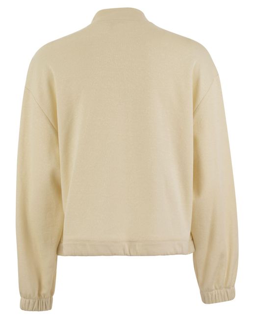 Peserico Natural Cotton And Linen Zipped Sweatshirt