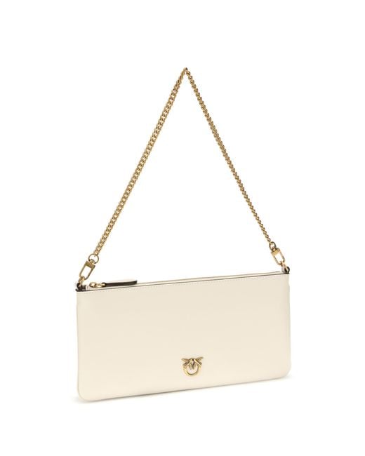 Pinko Natural Shoulder Bag Silk-Antique Silk/Antique Calf Leather