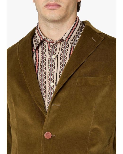Doppiaa Green Aabenzio Single-Breasted Jacket With Flap Pockets for men