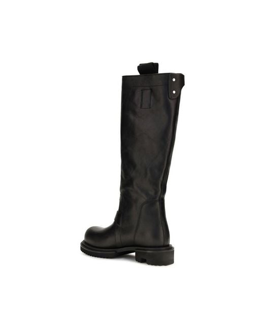 Rick Owens Black Calf Leather Bos Taurus Rain Boots