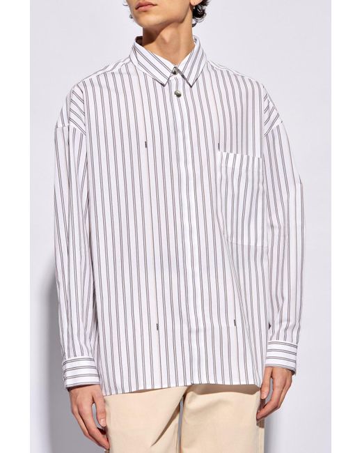 Jacquemus White Striped Shirt, for men