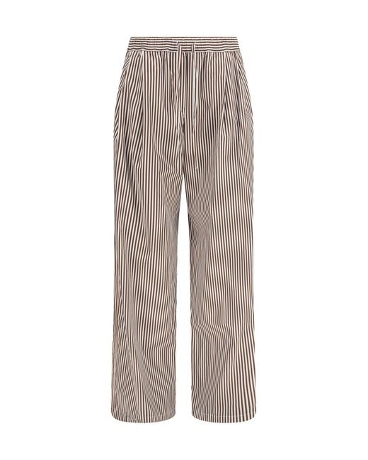 Dolce & Gabbana Gray Striped Poplin Pants