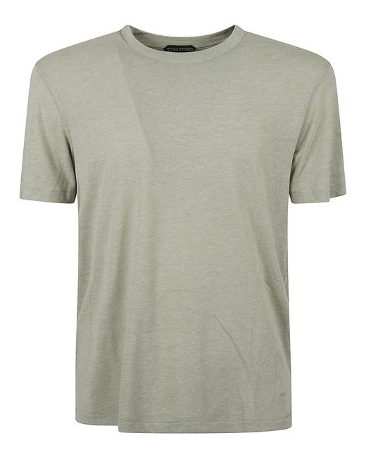 Tom Ford Green Mn Cut And Swen Crewneck T-Shirt for men
