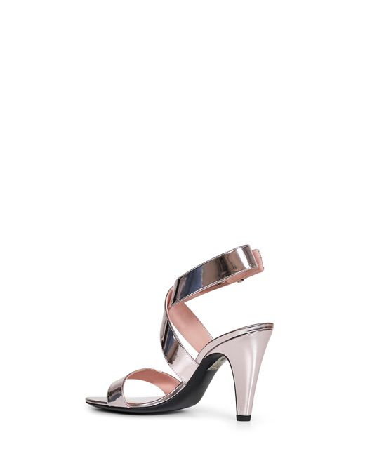 Alaïa White Blush Mirror-Effect Leather Cone Sandals