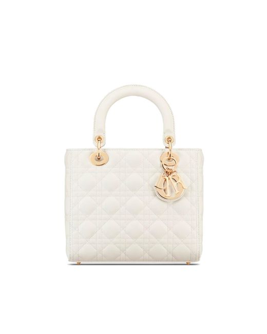 Dior White Medium Lady Bag