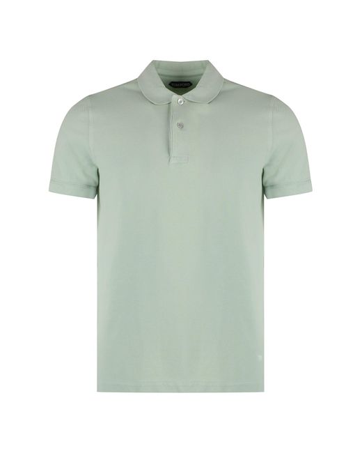 Tom Ford Green Short Sleeve Cotton Polo Shirt for men