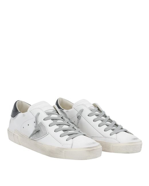Philippe Model Gray Sneakers Calf Leather/Rubber Sole