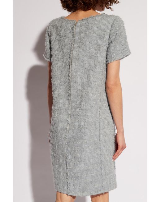 Gucci Gray Tweed Dress With Belt