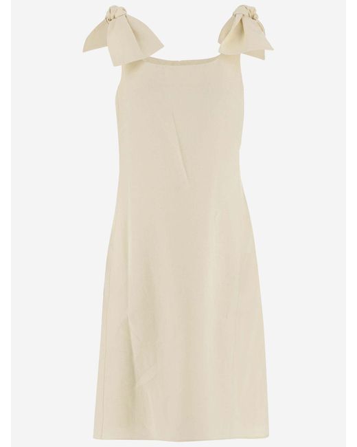 Chloé Natural Linen Dress With Bows