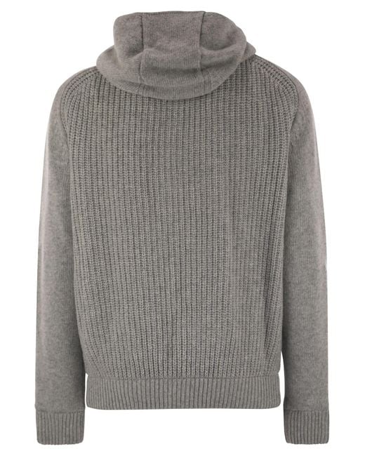 Herno Gray Reversible Padded Wool Bomber Jacket for men