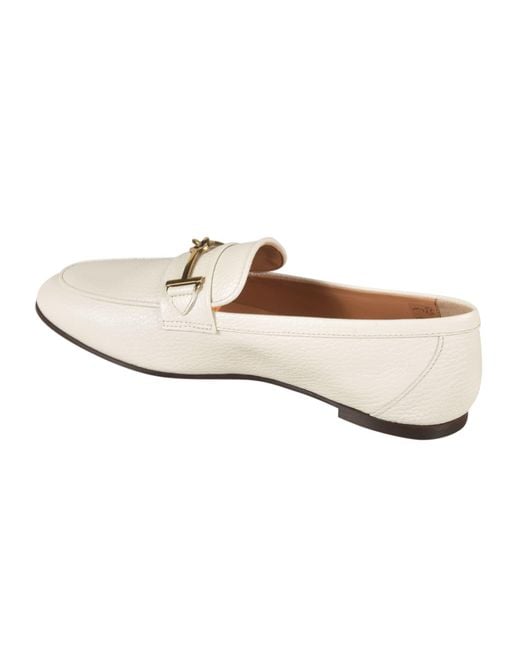 Tod's White 79A T Ring Loafers