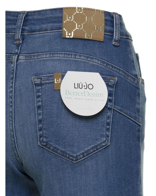 Liu Jo Blue Denim Mid-Rise Flared Jeans