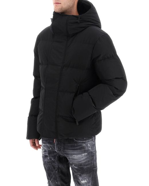 DSquared² Black Hooded Down Jacket for men