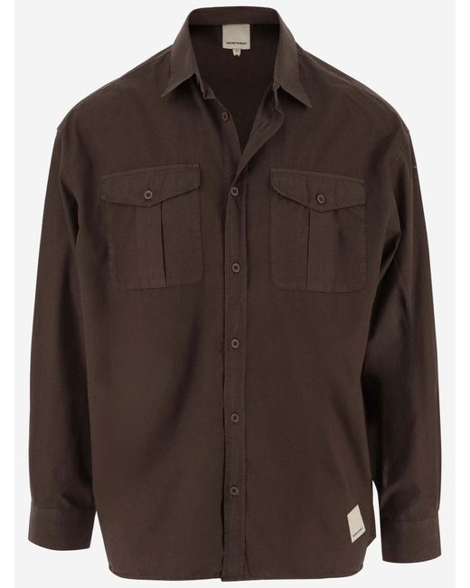 Emporio Armani Brown Cotton Shirt for men