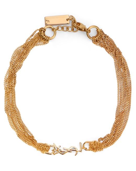 Saint Laurent Metallic Metal Bracelet Cassandre Brass Bracelets