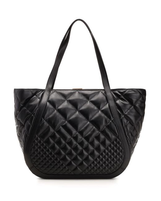 Versace Quilted Leather Tote in Black Lyst UK