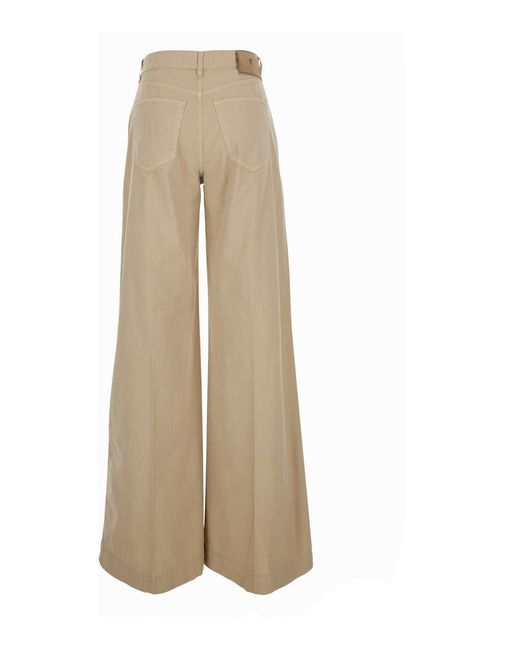 PT Torino Natural Poppy Pants With Wide Leg And Front Pleats