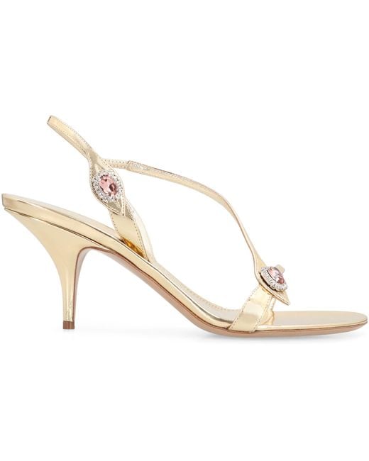 Ferragamo Natural Laminated Calfskin Sandals Calf