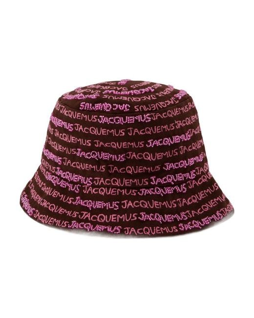 Jacquemus Red Bordado Bucket Hat