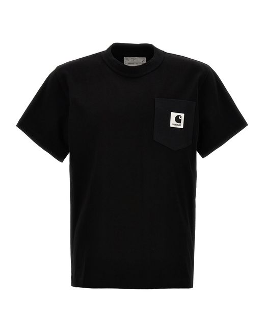 Sacai Black T-Shirt X Carhartt Wip