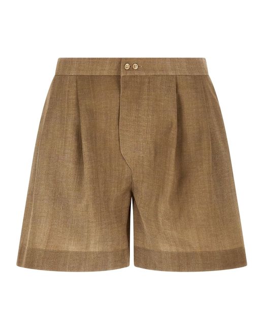 Ermanno Scervino Natural Marocain Shorts