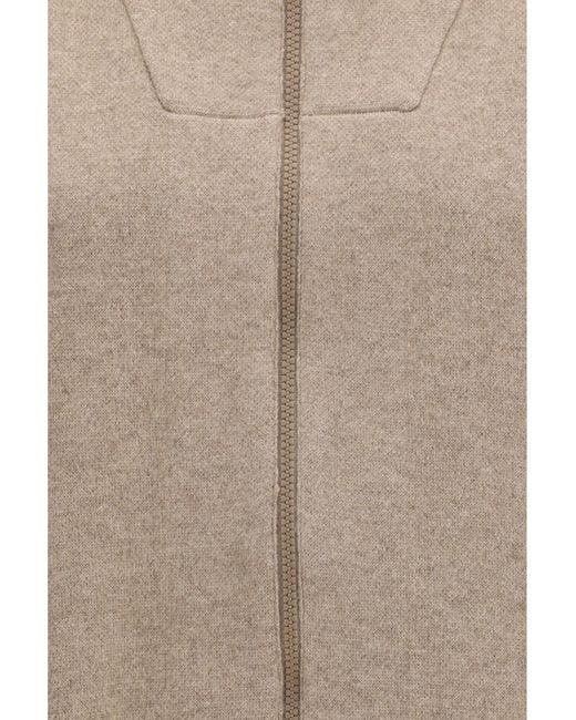 Brunello Cucinelli Brown High-Neck Zip Cardigan