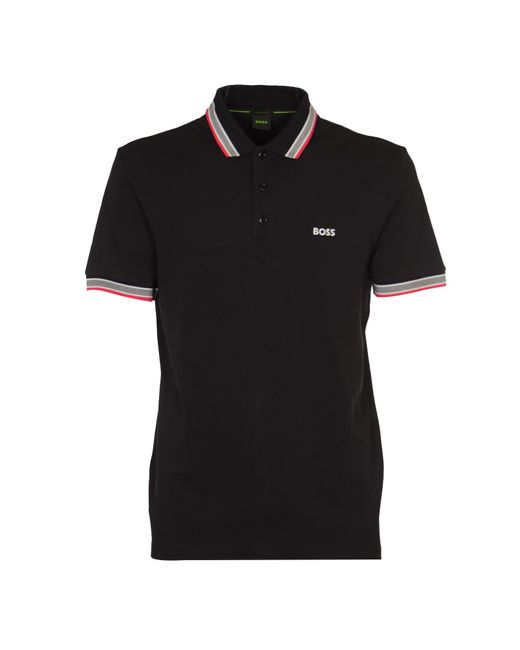Boss Black Short Sleeve Cotton Pique Polo Shirt for men