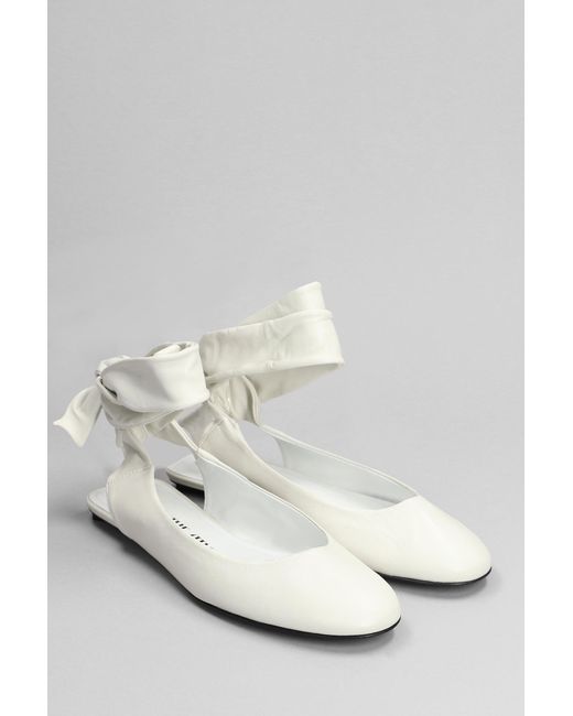 The Attico White Cloe Ballet Flats