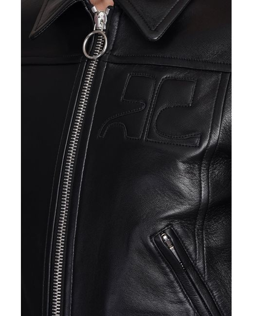 Courreges Gray Leather Jacket