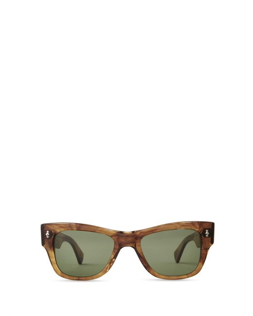 Mr. Leight Green Duke S Marbled Rye-12k White Gold Sunglasses