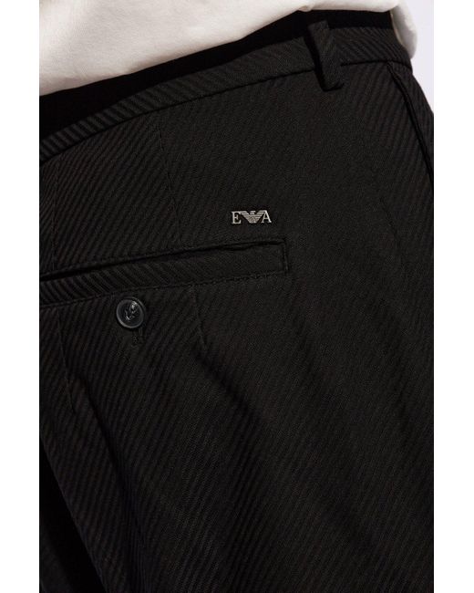 Emporio Armani Black Trousers With Tapered Legs, for men