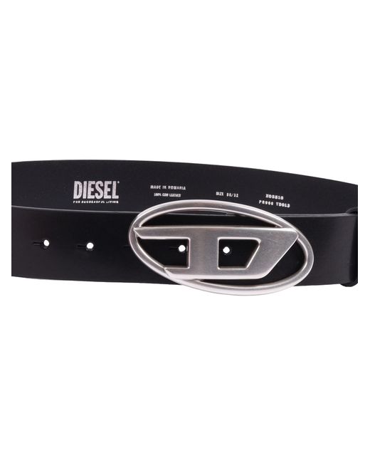 DIESEL Black Medium Belts Polyurethane Material for men