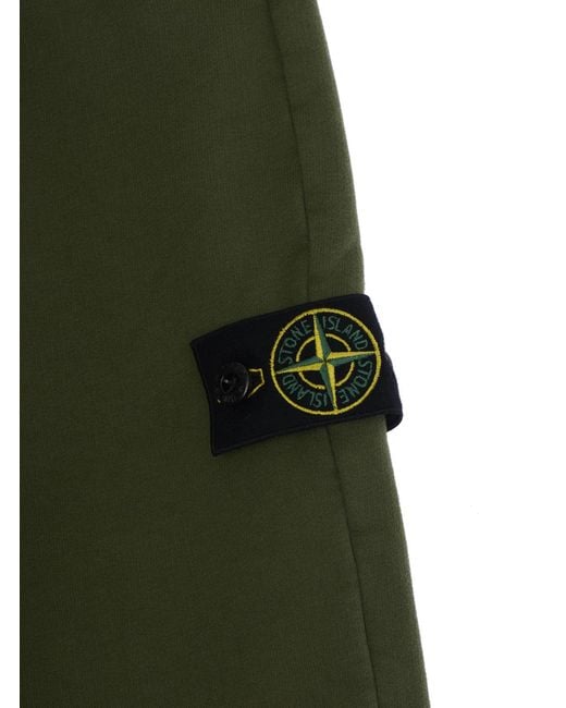 Stone Island Green Sweat Bottoms Cotton Trousers for men