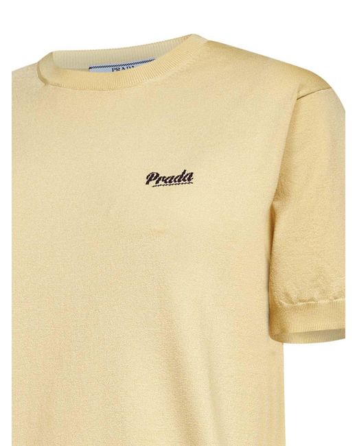 Prada Natural Cotton And Silk Sweater